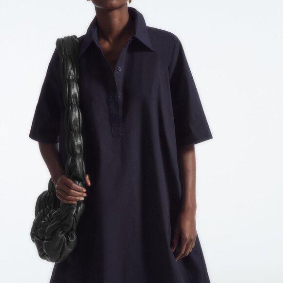 COS A-LINE MINI SHIRT DRESS - Black - Eur 34 - Picture 3 of 16